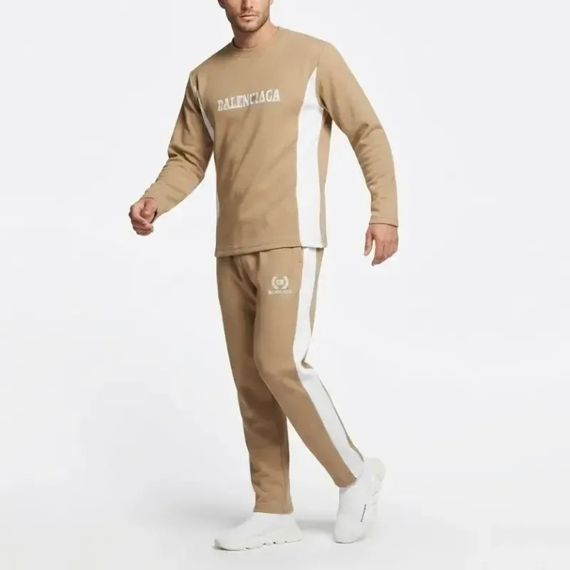 ست بلوز و شلوار مردانه جنس پارچه مراکشی کبریتی رنگ کرم