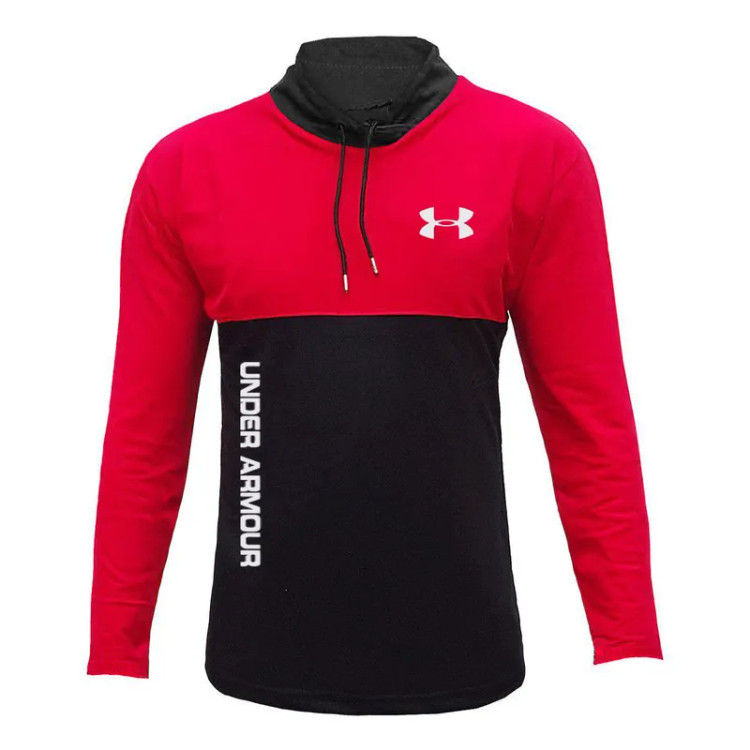 تی شرت ورزشی مردانه جودون آستین بلند یقه ایستاده بند دار