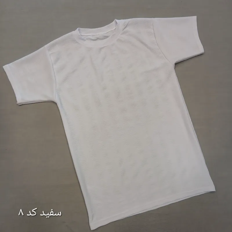 تیشرت بیسکویتی مردانه نخی ساده خنک تابستانی سایز لارج تا سه ایکس لارج