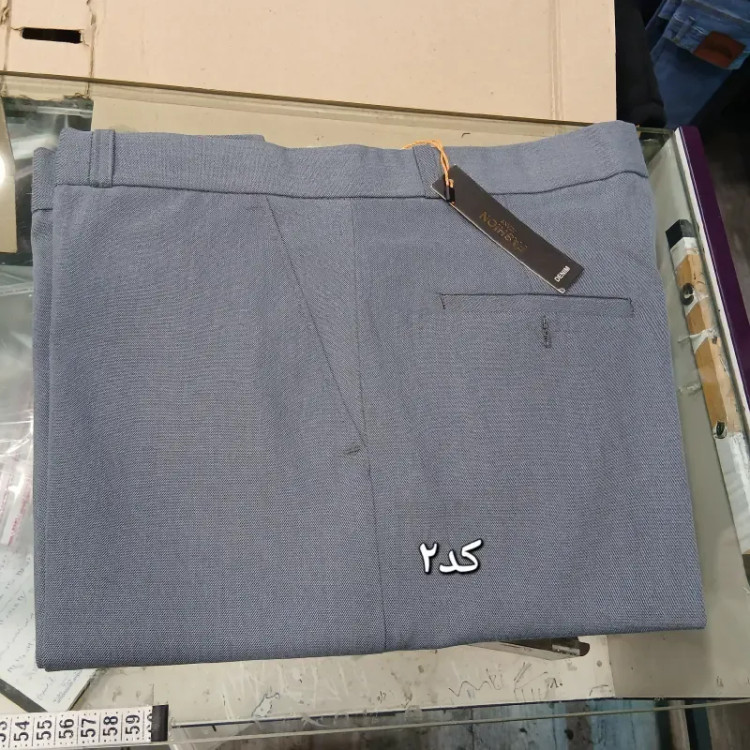 شلوار پارچه ای مردانه راسته کلاسیک نخی پارچه f رنگ ثابت سایز 42 تا 54
