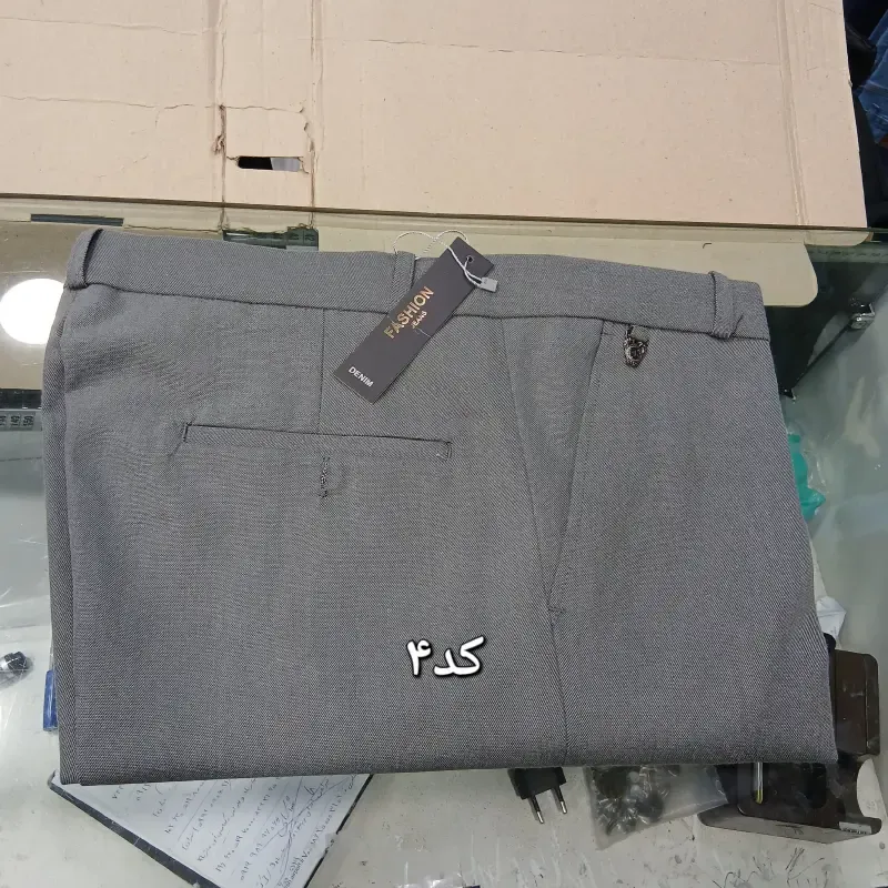 شلوار پارچه ای مردانه راسته کلاسیک نخی پارچه f رنگ ثابت سایز 42 تا 54